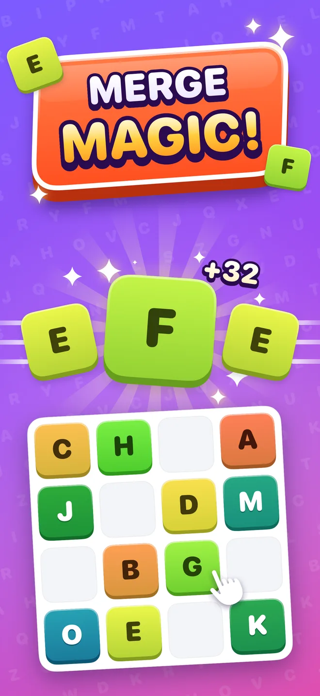 Merge magic: two E tiles become an F